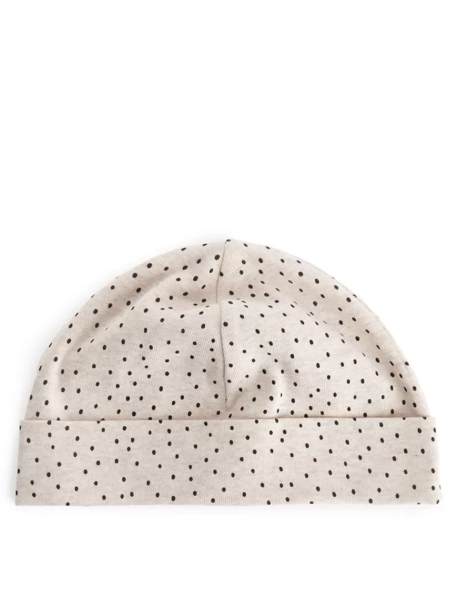 Fashion ARKET Ribbed Jersey Beanies Black/Oat Melange