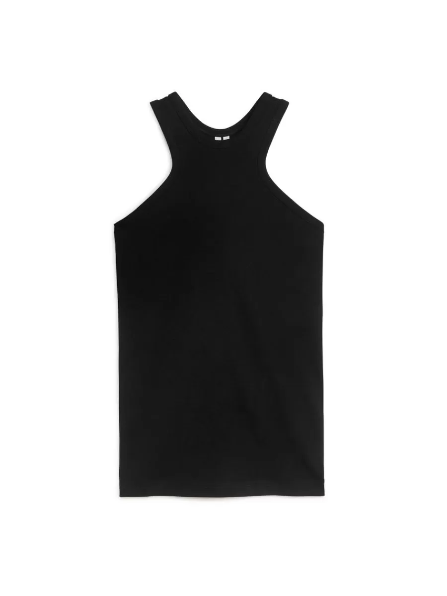 Cheap ARKET Ribbed Racer Tank Black
