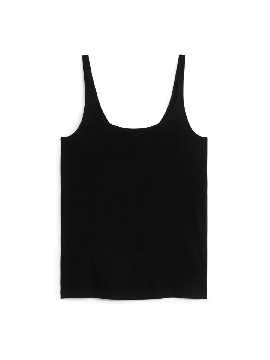 Shop ARKET Ribbed Tank Top Black