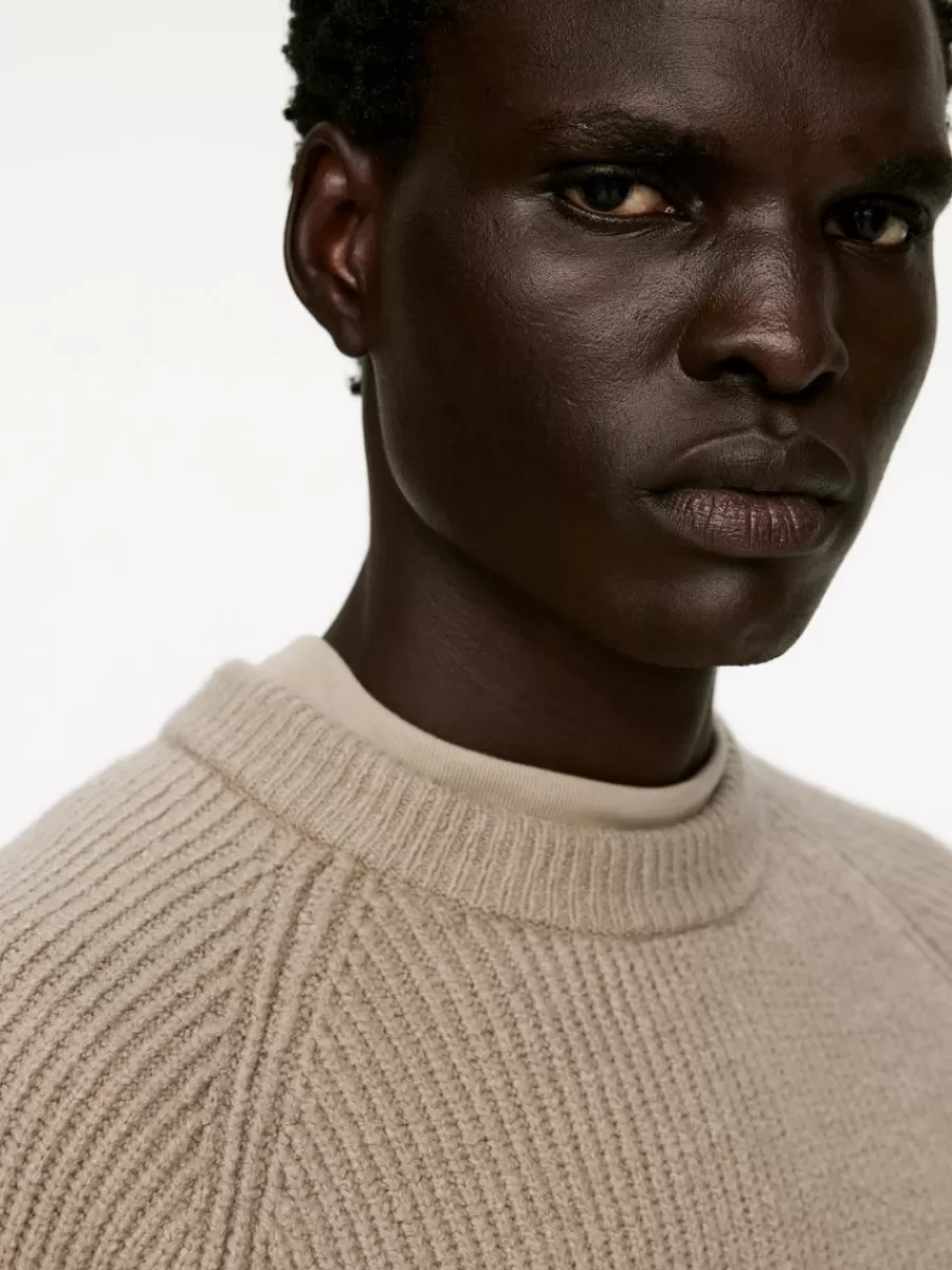 Cheap ARKET Rib-Knit Crewneck Jumper Mole