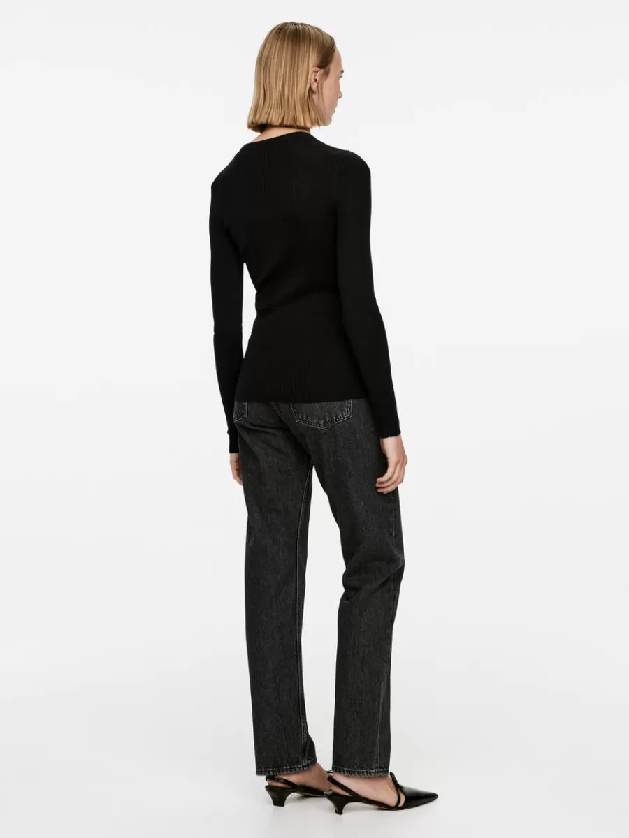 Best Sale ARKET Rib-Knit Merino Top Black
