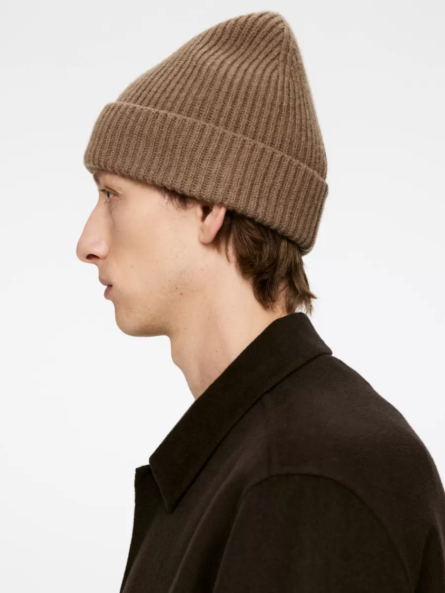 Fashion ARKET Rib-Knit Wool-Blend Beanie Beige