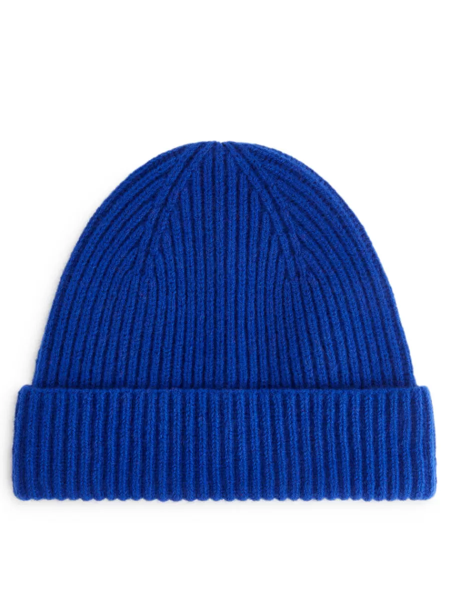 Hot ARKET Rib-Knit Wool-Blend Beanie Blue
