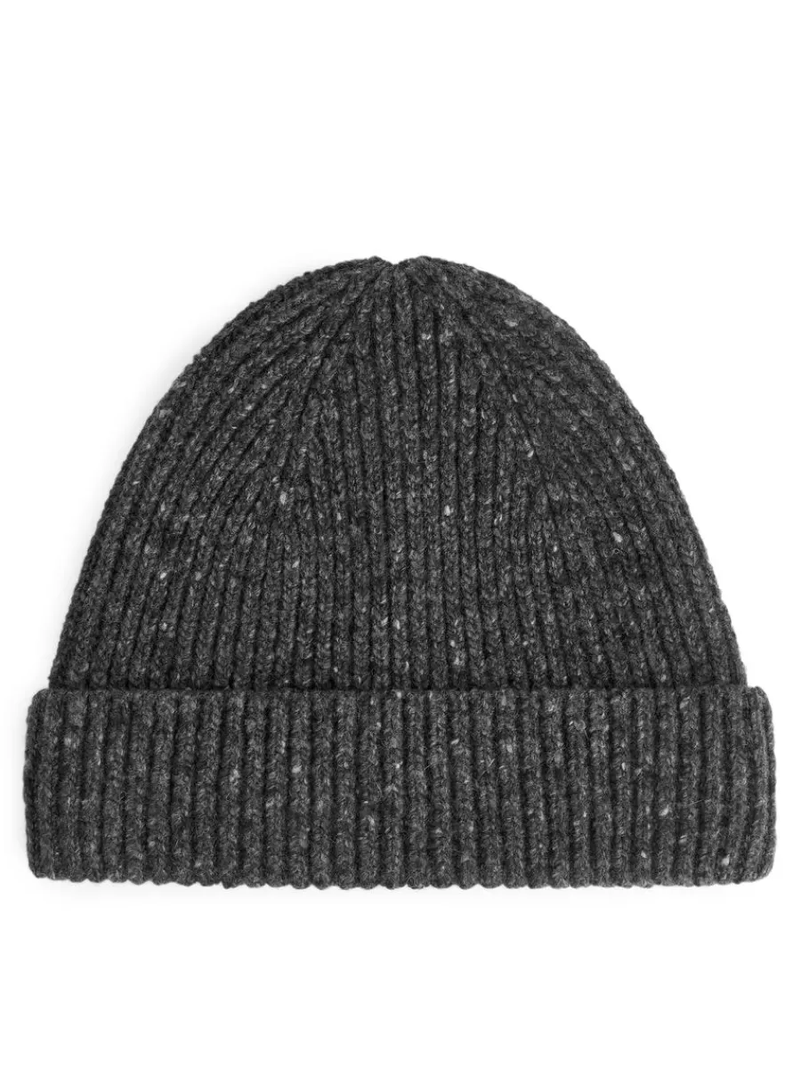 Hot ARKET Rib-Knit Wool-Blend Beanie Black