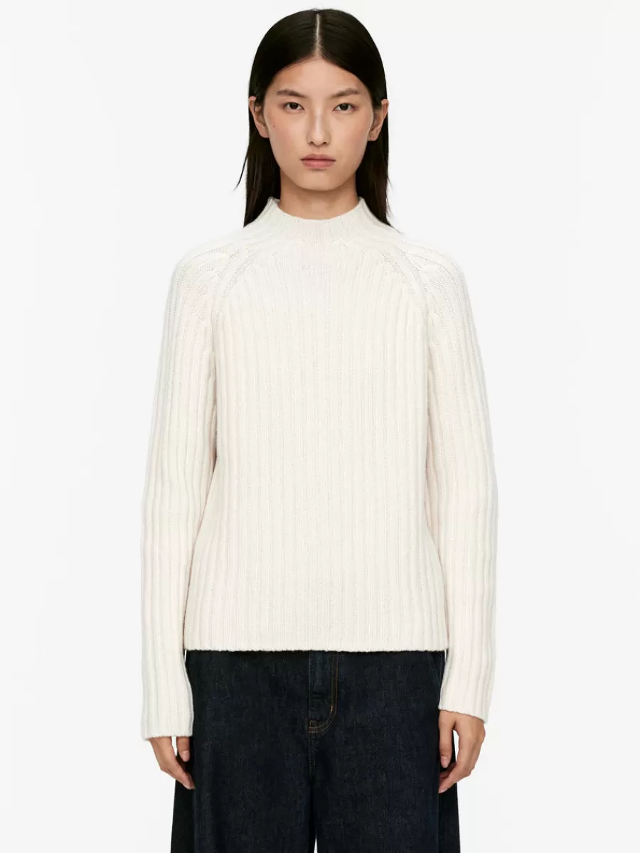 Cheap ARKET Rib-Knitted Jumper White