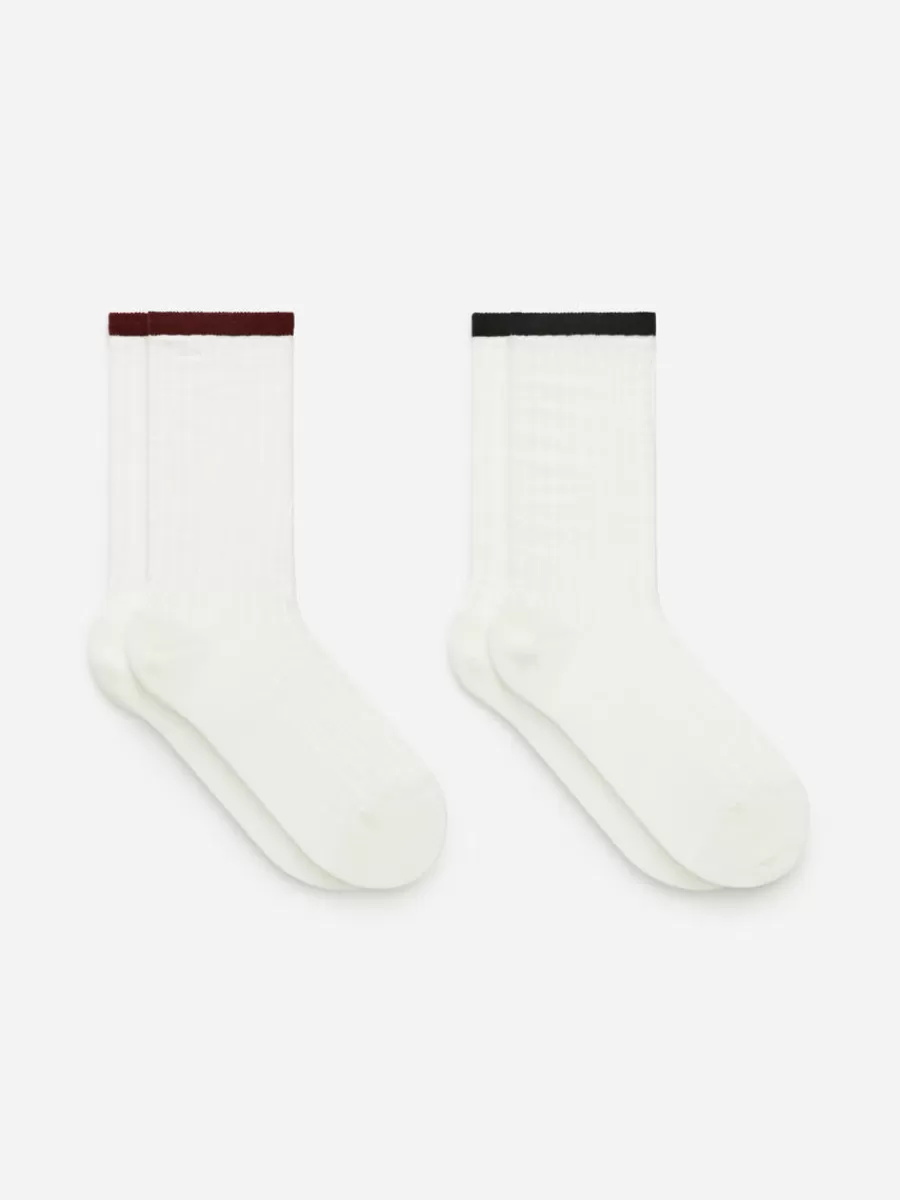 Cheap ARKET Rib-Knitted Socks Set Of 2 Off White