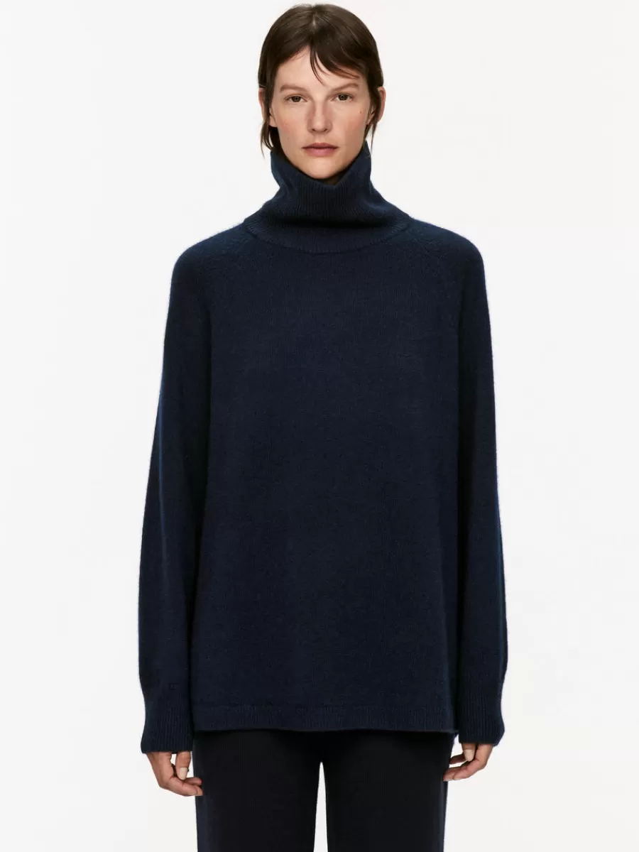 Flash Sale ARKET Roll-Neck Cashmere-Wool Jumper Dark Blue