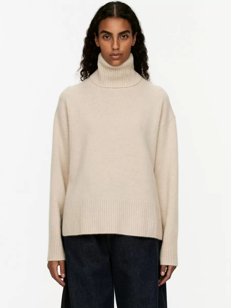 Hot ARKET Roll-Neck Cashmere-Wool Jumper Light Beige