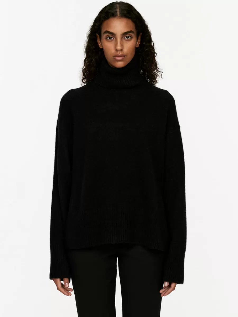Sale ARKET Roll-Neck Cashmere-Wool Jumper Black