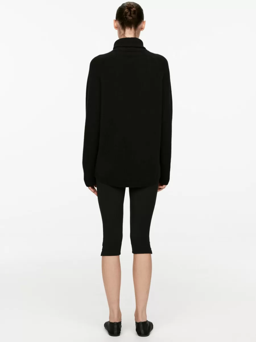 Shop ARKET Roll-Neck Cashmere-Wool Jumper Black