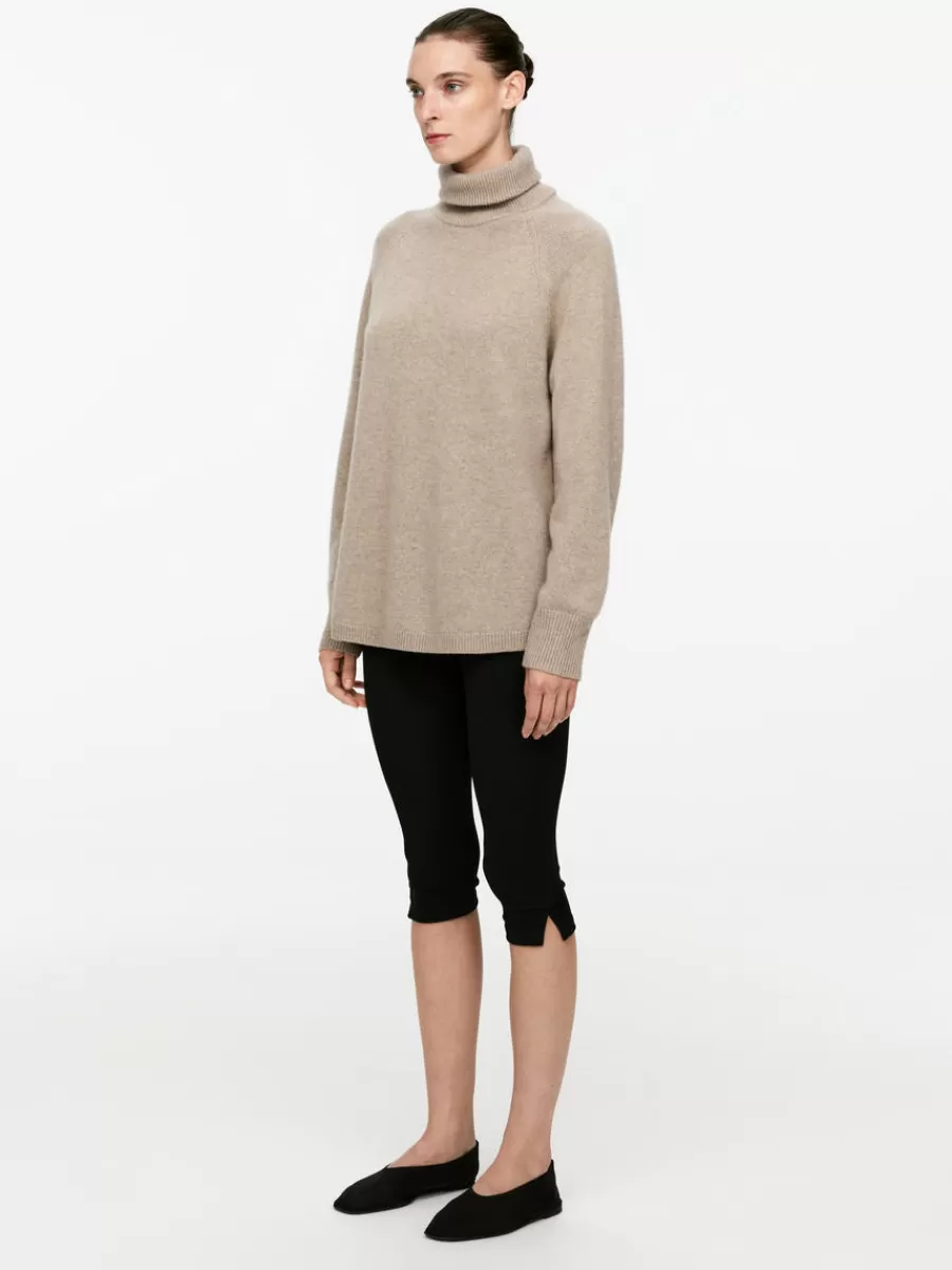 Clearance ARKET Roll-Neck Cashmere-Wool Jumper Beige