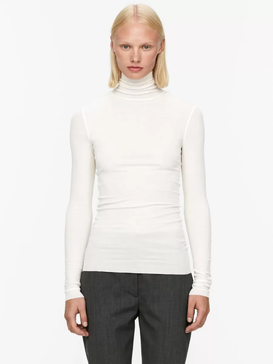 Fashion ARKET Roll-Neck Cotton Top White