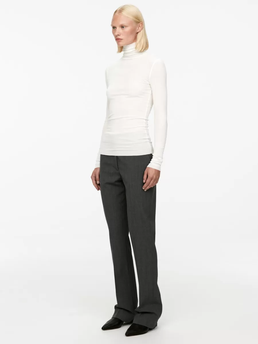 Fashion ARKET Roll-Neck Cotton Top White