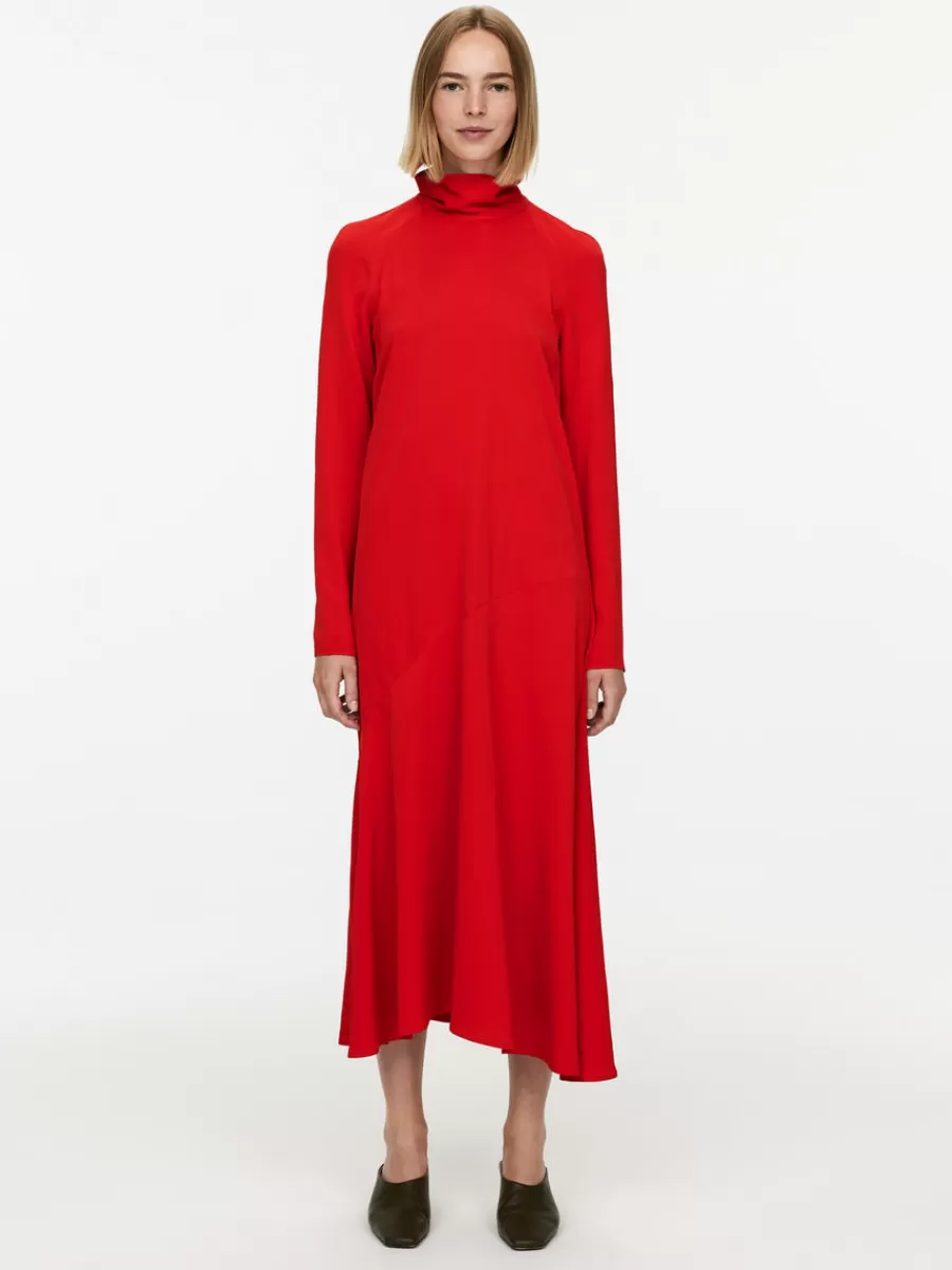 New ARKET Roll-Neck Maxi Dress Red