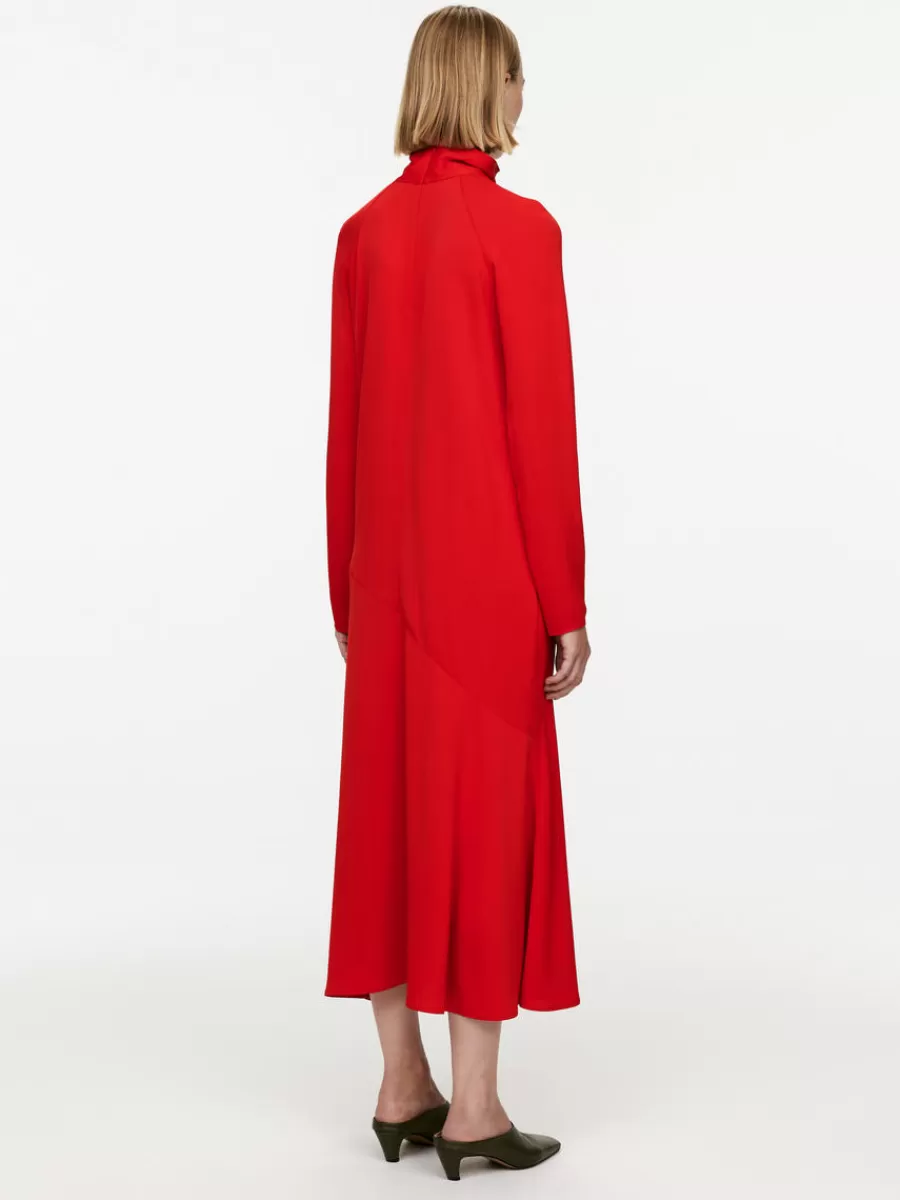 New ARKET Roll-Neck Maxi Dress Red