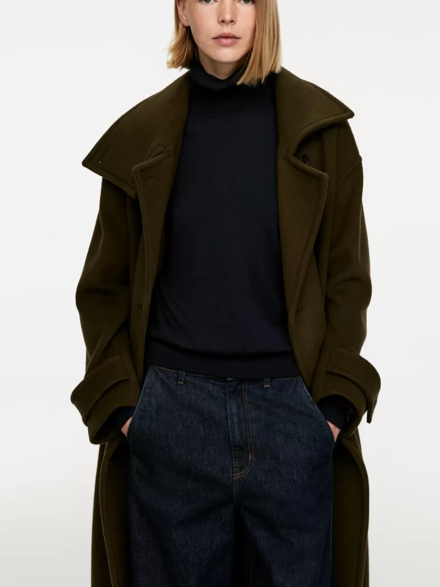 Store ARKET Roll-Neck Merino Jumper Dark Blue