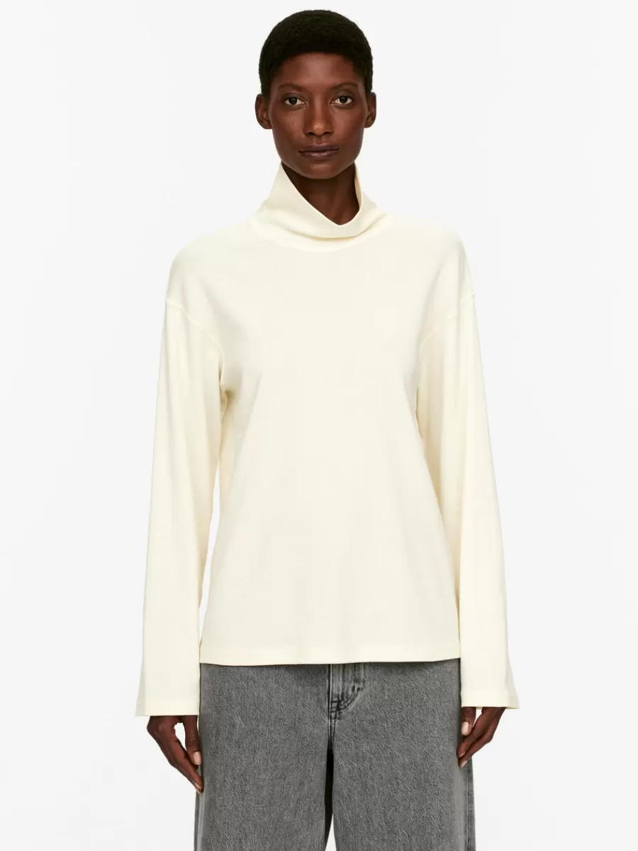 Sale ARKET Roll-Neck Top White