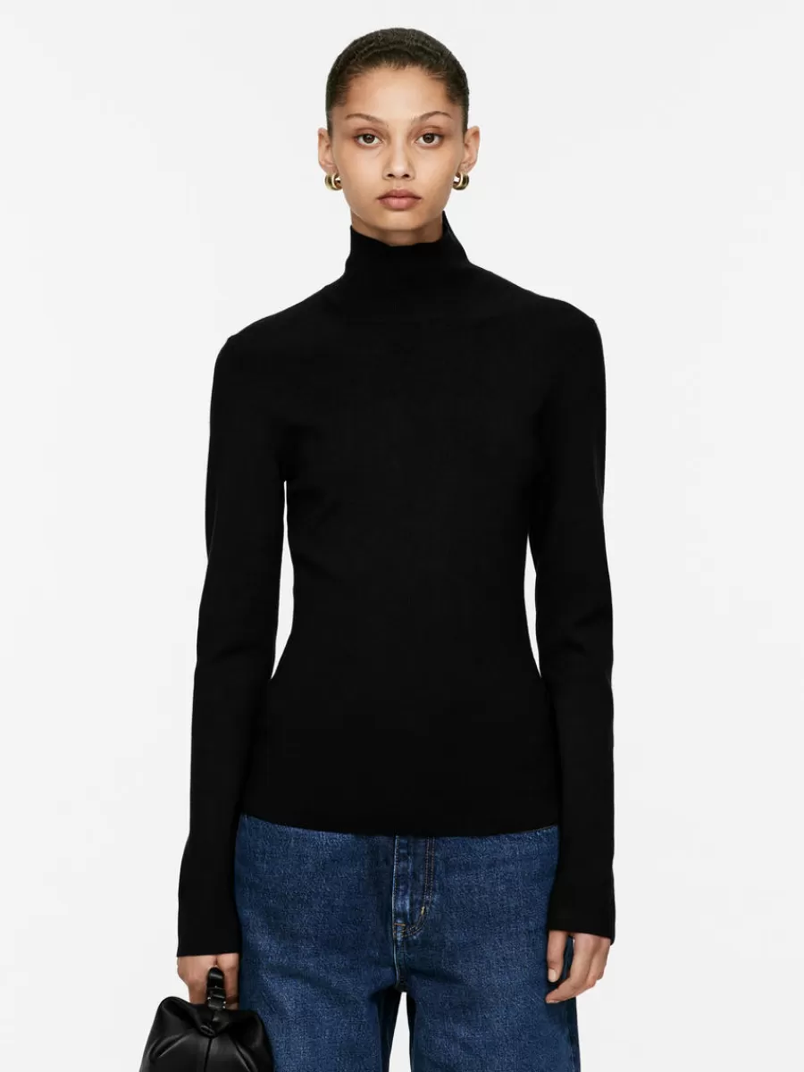 Shop ARKET Roll-Neck Top Black