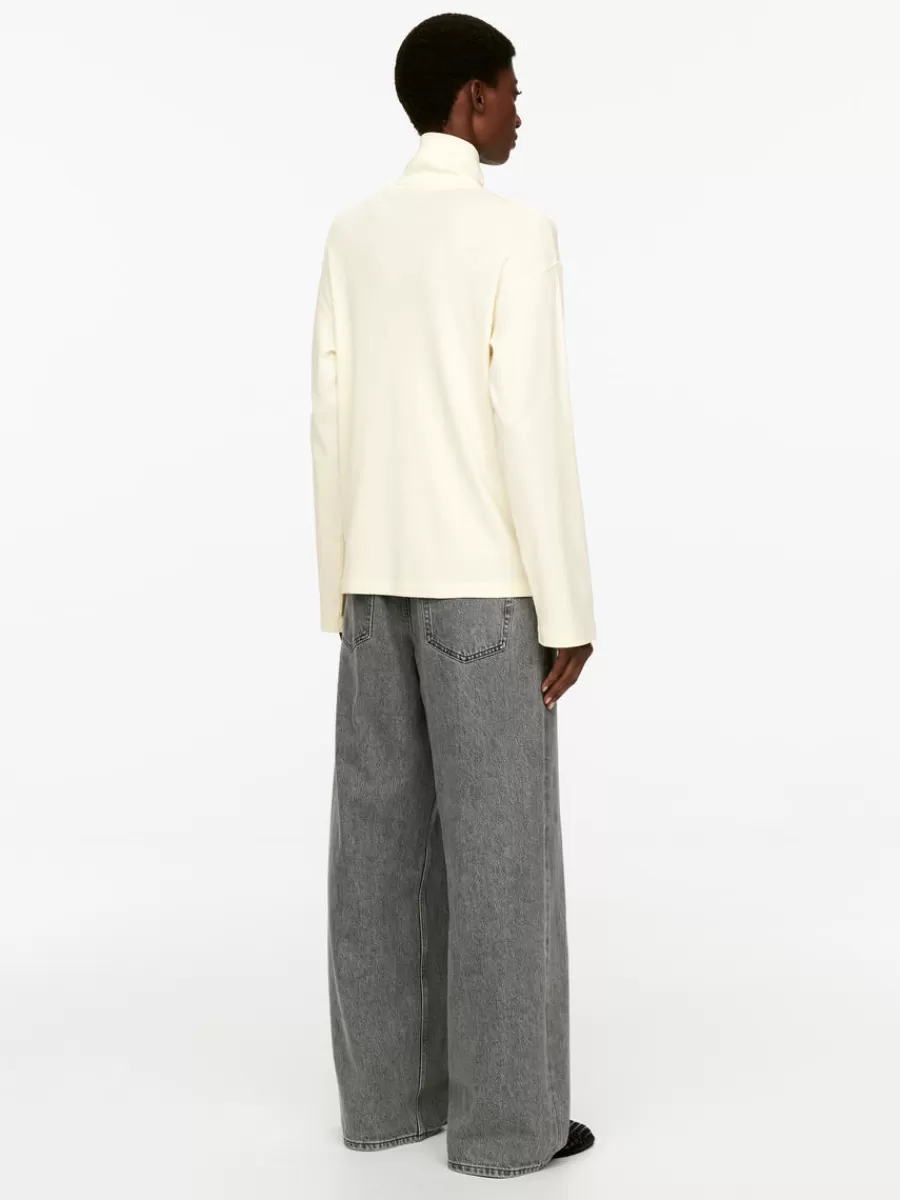 Sale ARKET Roll-Neck Top White
