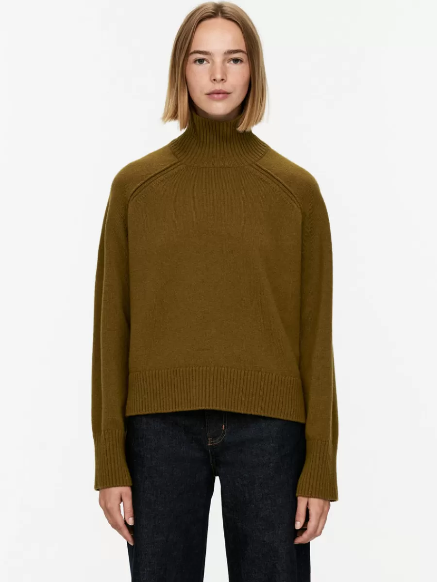 Clearance ARKET Roll-Neck Wool Jumper Khaki Green