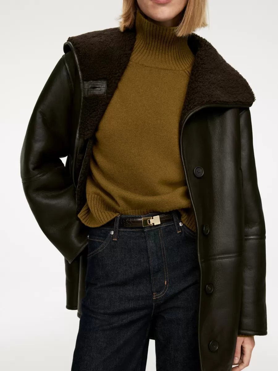 Clearance ARKET Roll-Neck Wool Jumper Khaki Green