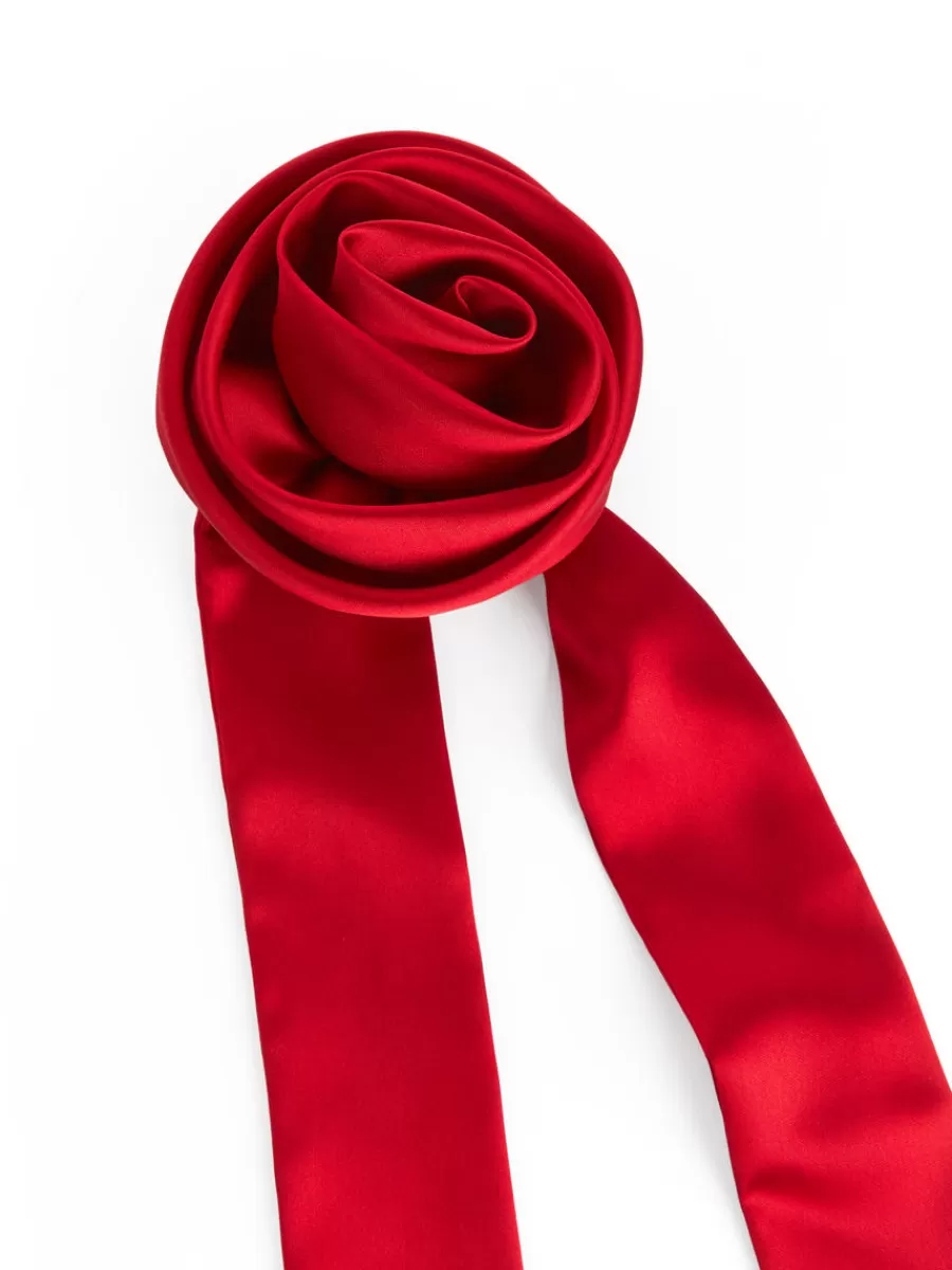 Best ARKET Rose Tie Necklace Red