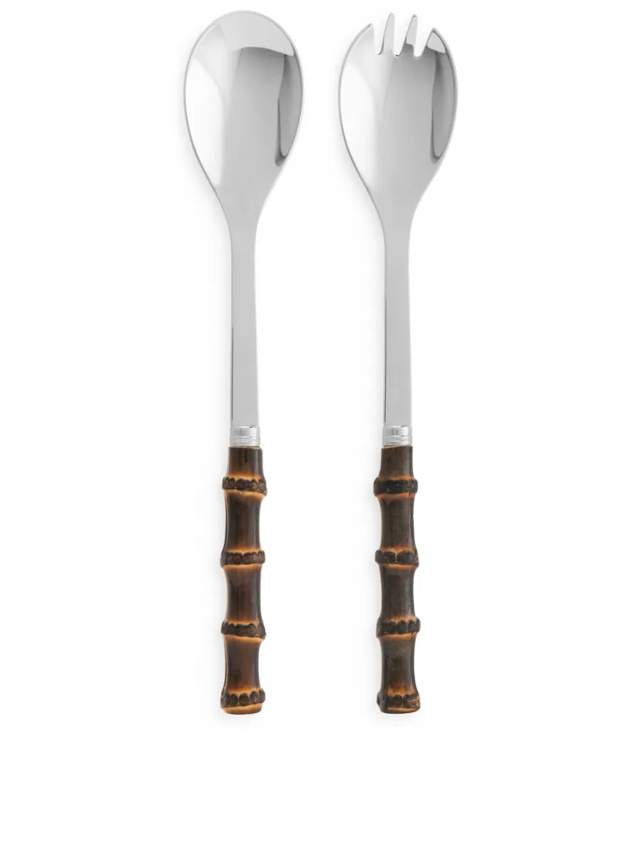 Clearance ARKET Sabre Paris Bamboo Serving Spoons Brown