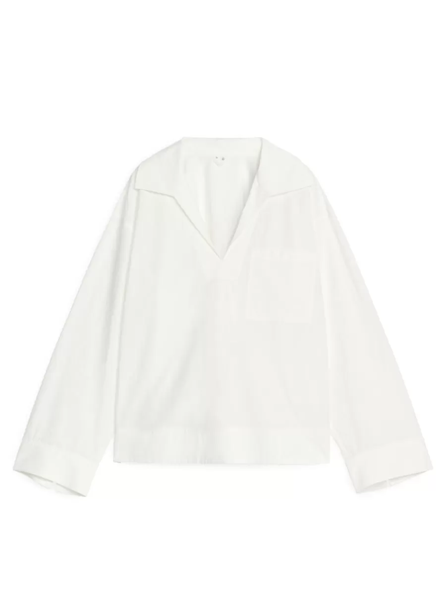 Online ARKET Sailor Cotton Shirt White