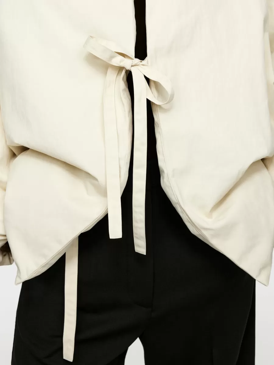 Clearance ARKET Satin Down Jacket Off White