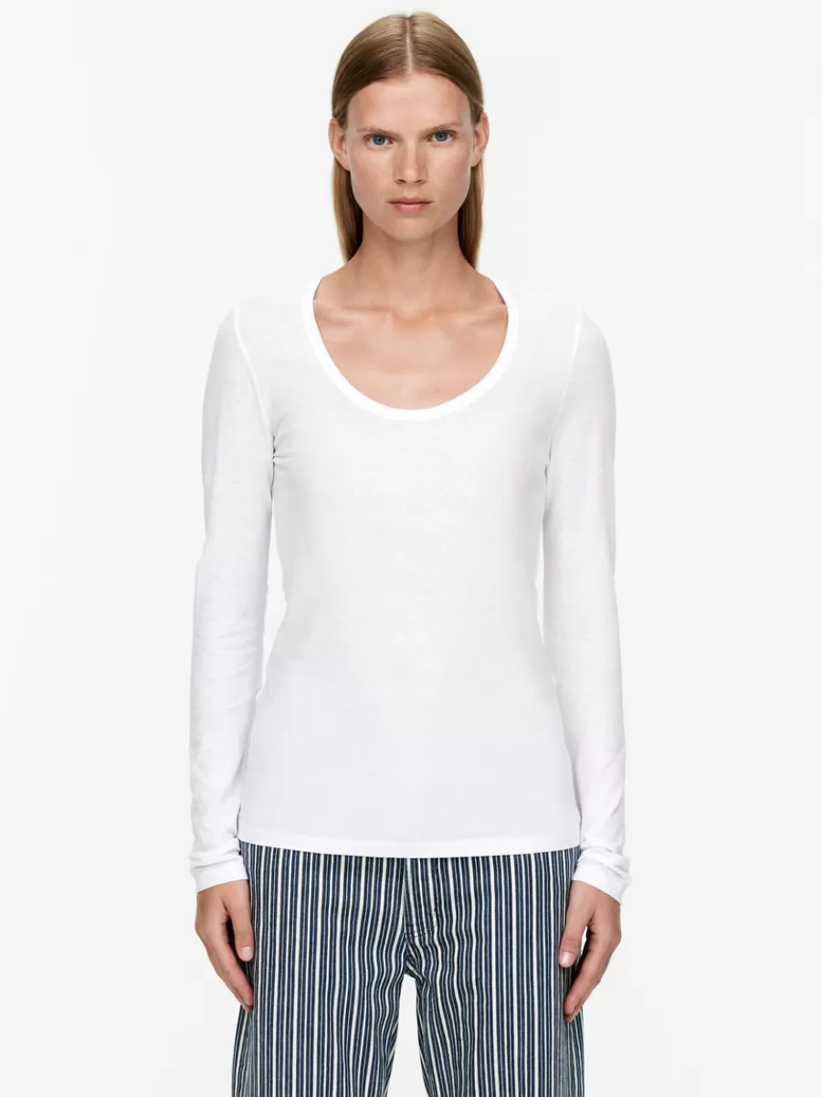 Cheap ARKET Scoop-Neck Top White