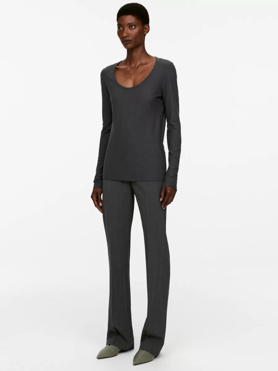 Store ARKET Scoop-Neck Top Dark Grey