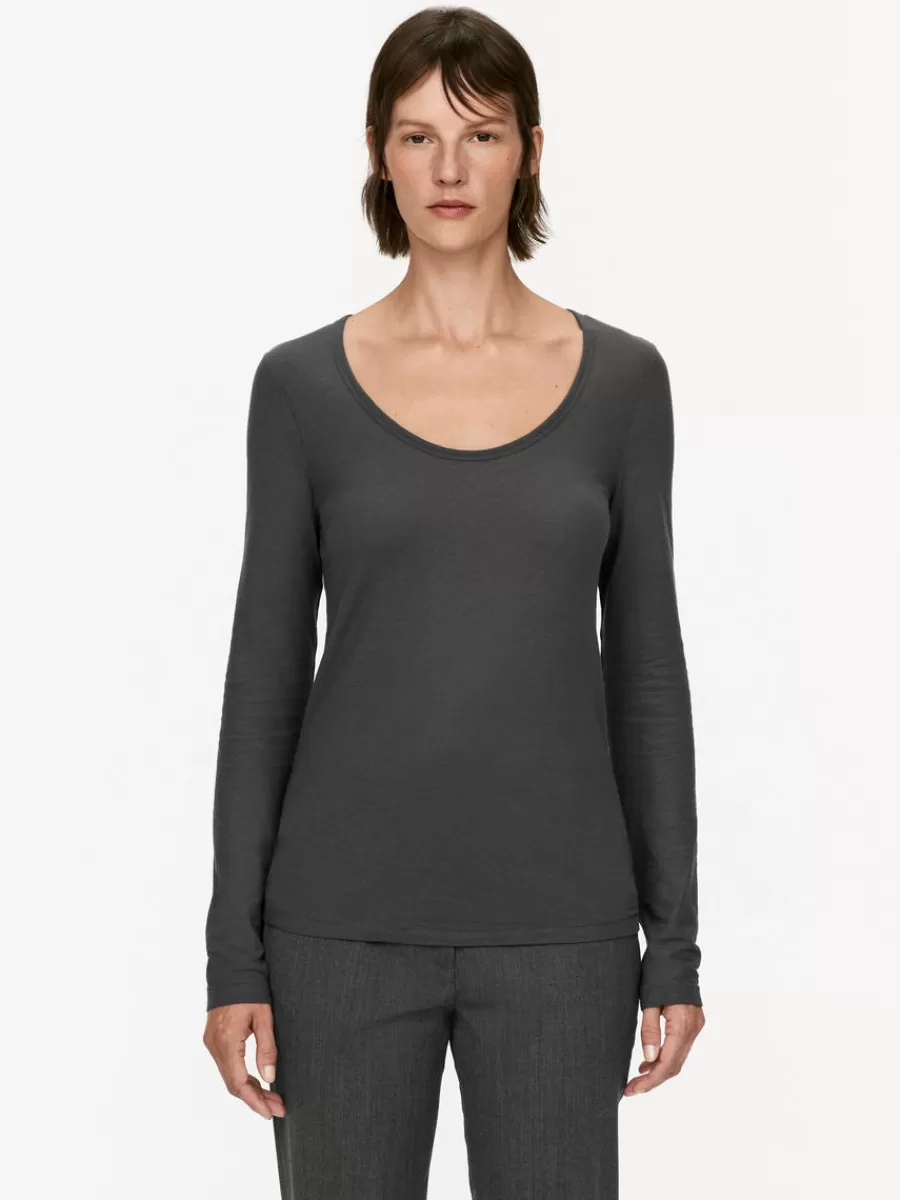 Store ARKET Scoop-Neck Top Dark Grey
