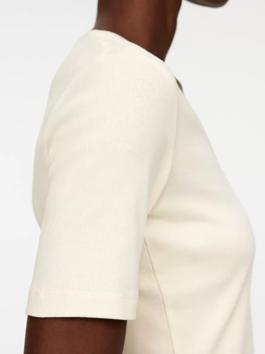 Online ARKET Scoop-Neck T-Shirt Off White