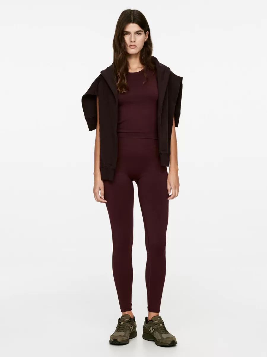 Cheap ARKET Seamless High Waist Tights Burgundy