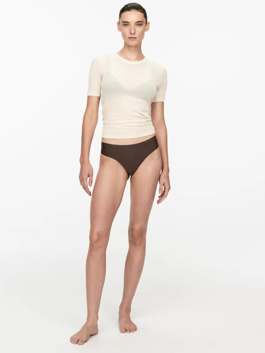 Fashion ARKET Seamless Thongs Dark Brown