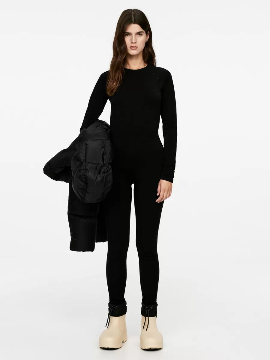 New ARKET Seamless Wool-Blend Tights Black