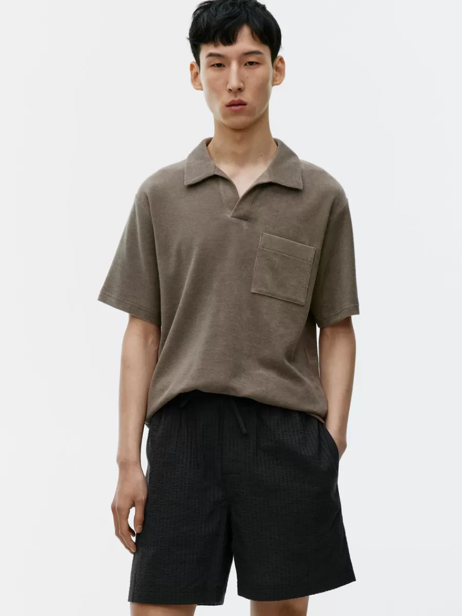 Shop ARKET Seersucker Shorts Black