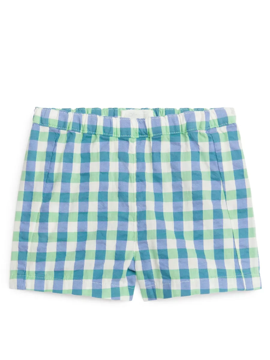 Outlet ARKET Seersucker Shorts Green/Blue