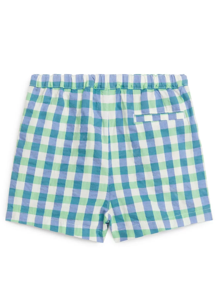 Outlet ARKET Seersucker Shorts Green/Blue