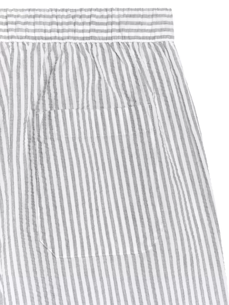 Cheap ARKET Seersucker Shorts Grey/White