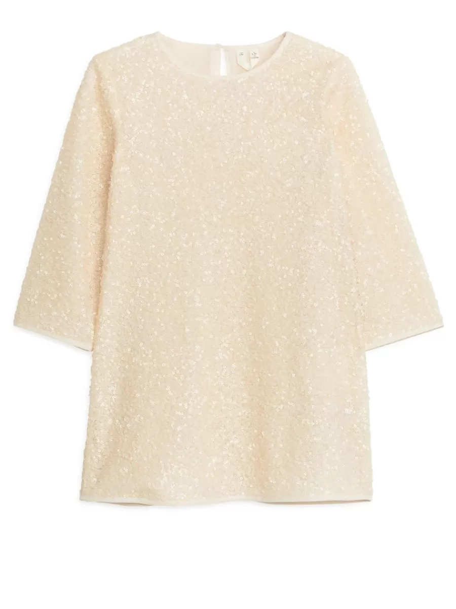 Sale ARKET Sequin Dress Off-White