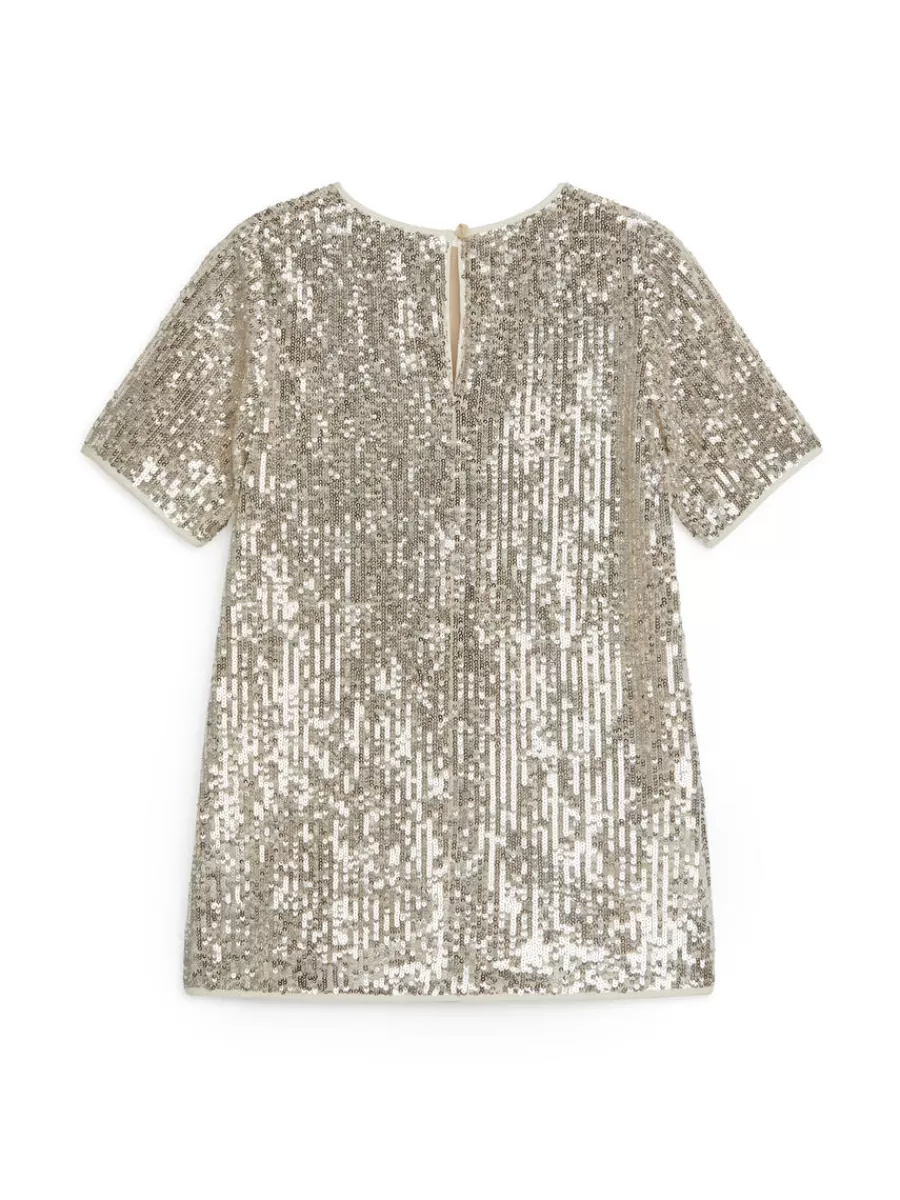Cheap ARKET Sequin Dress Silver