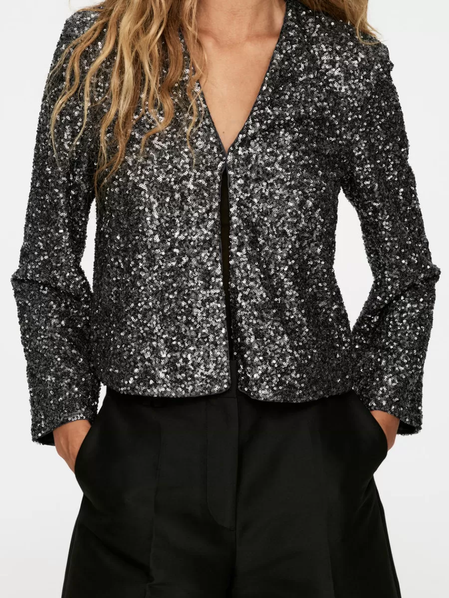 Shop ARKET Sequin Jacket Dark Grey