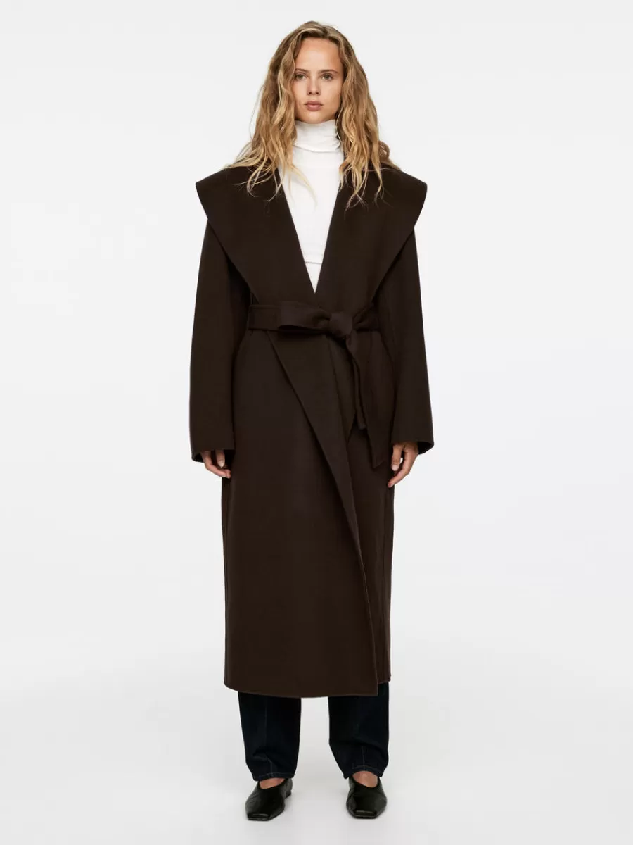 Store ARKET Shawl-Collar Coat Dark Brown