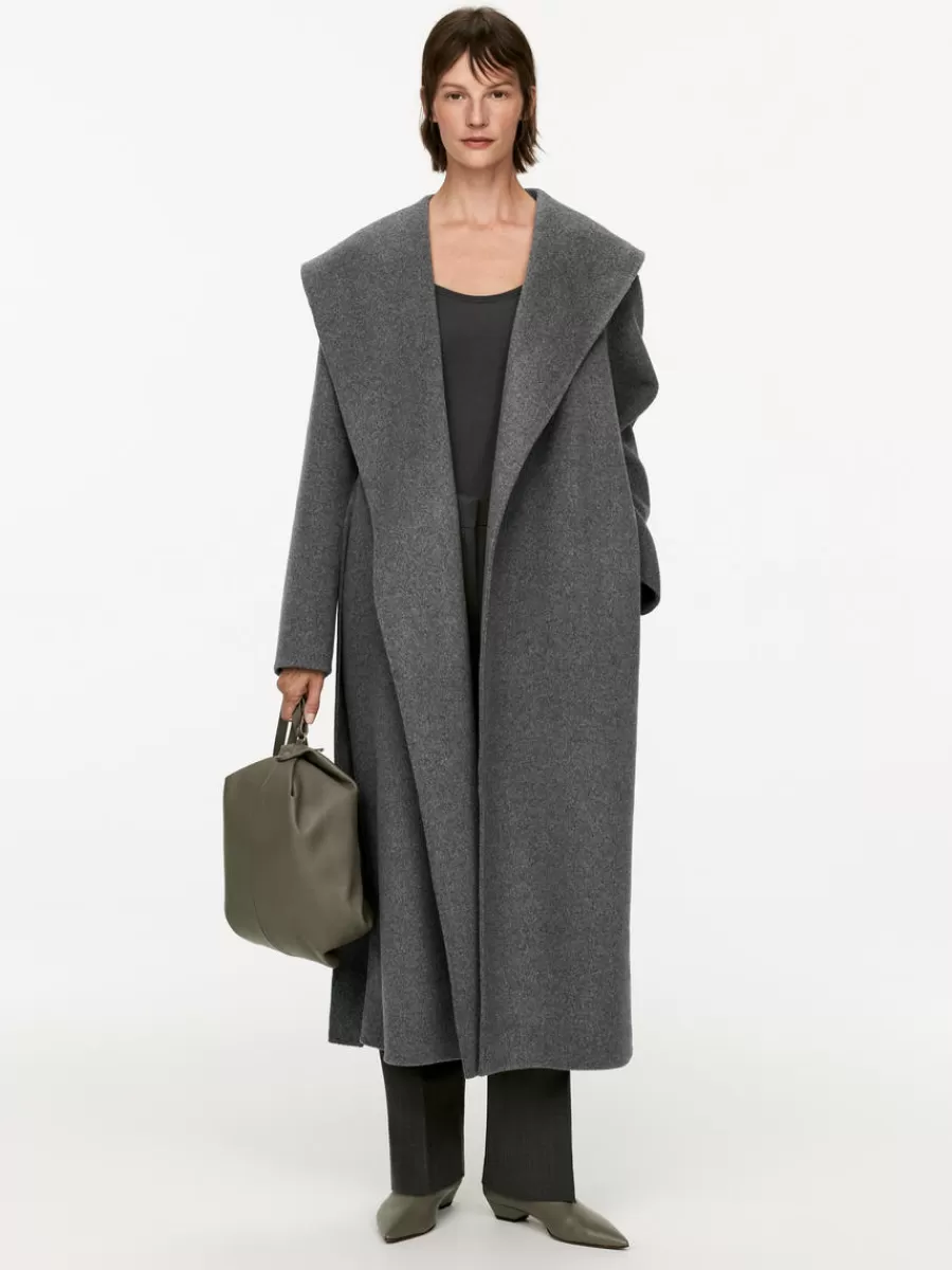 Hot ARKET Shawl-Collar Coat Grey