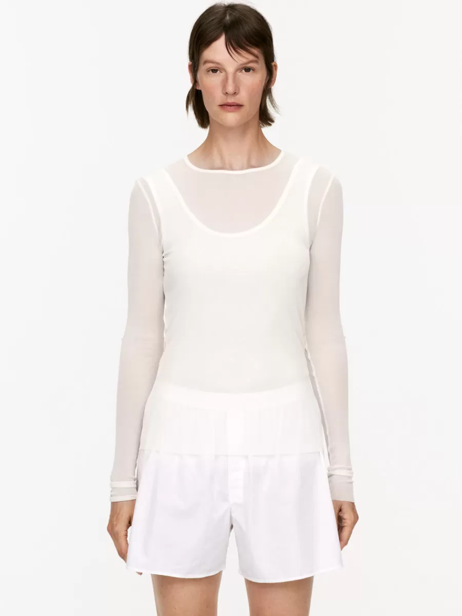 Cheap ARKET Sheer Silk Top Off White