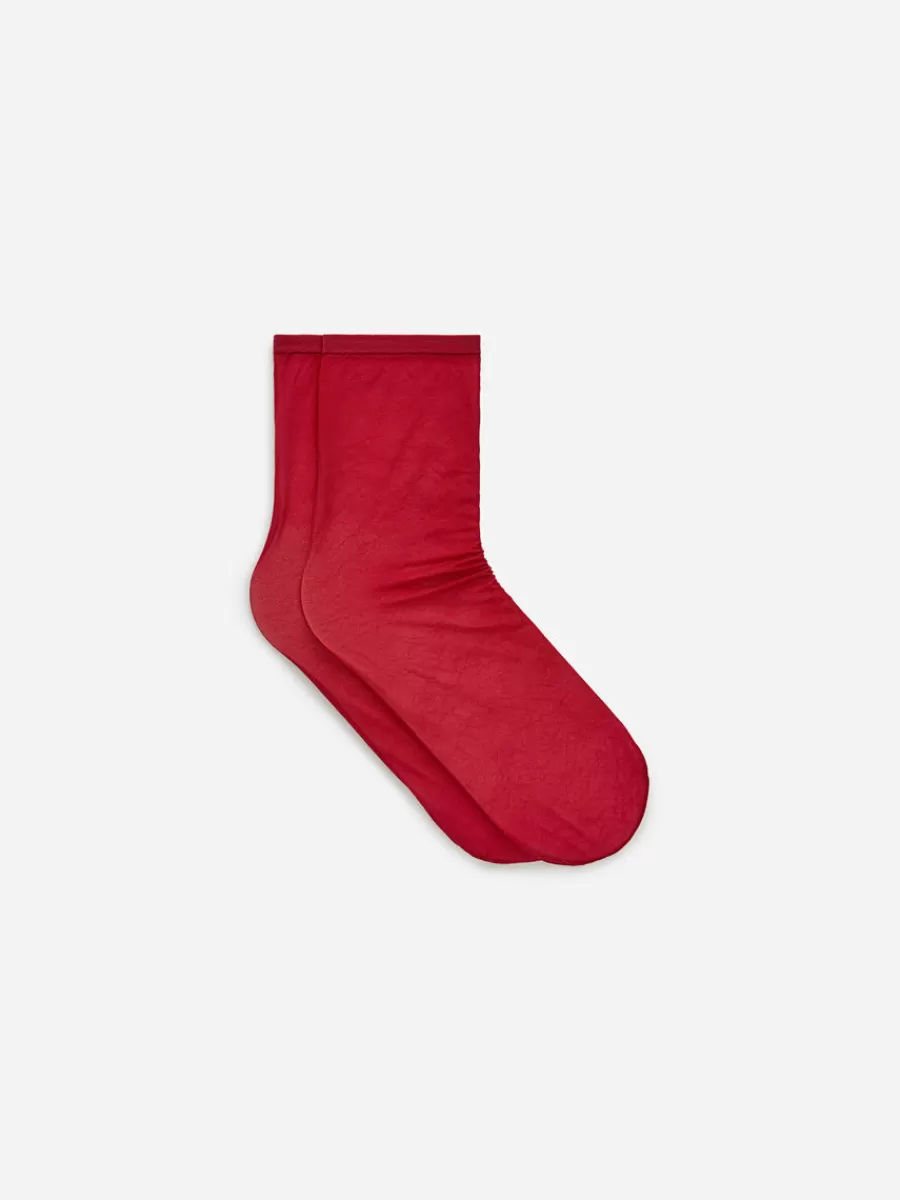 Hot ARKET Sheer Socks Red