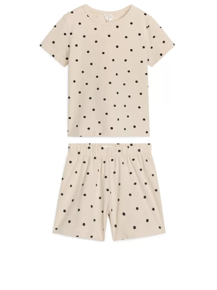 Fashion ARKET Short Jersey Pyjama Set Beige