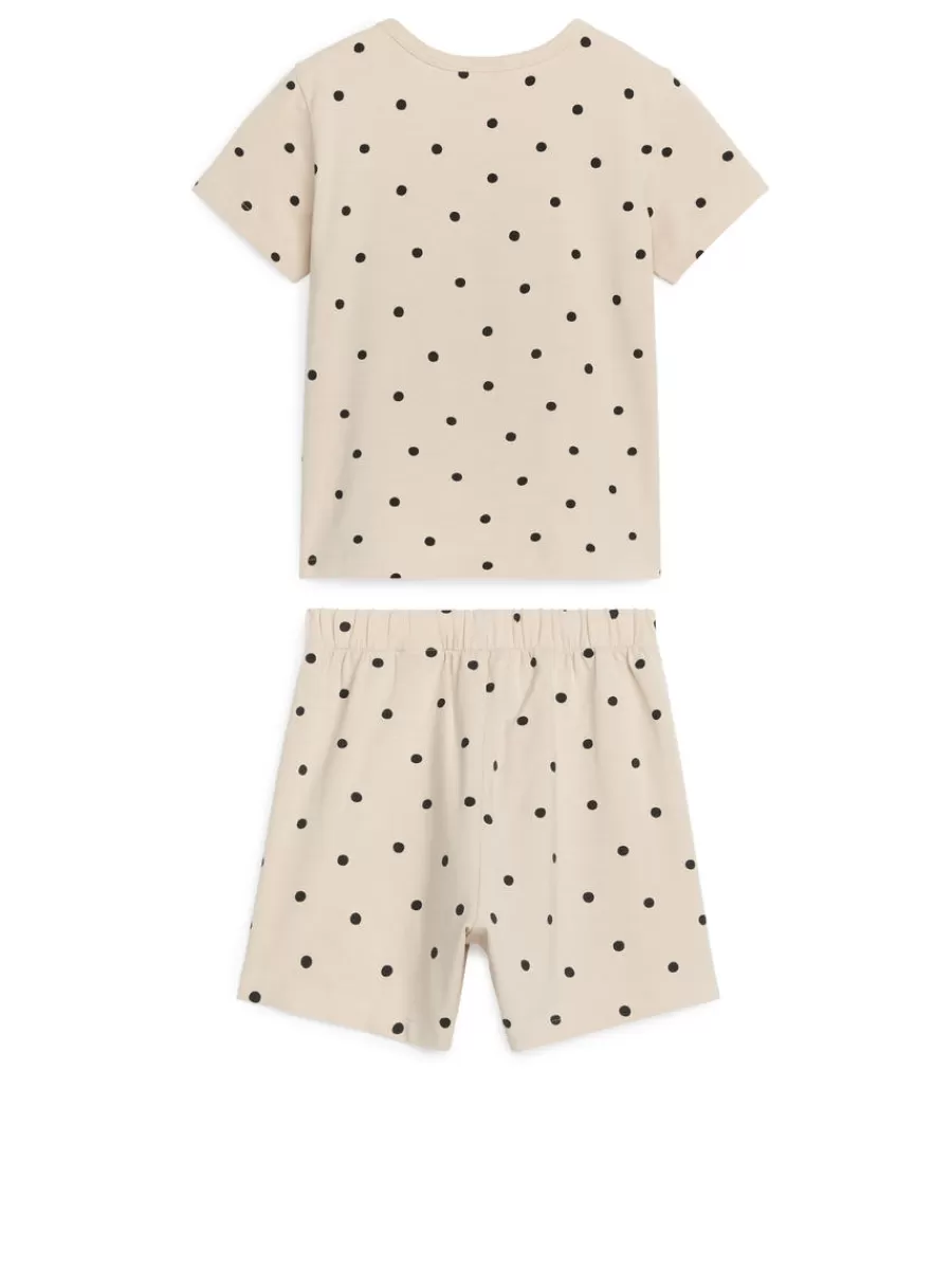 Fashion ARKET Short Jersey Pyjama Set Beige