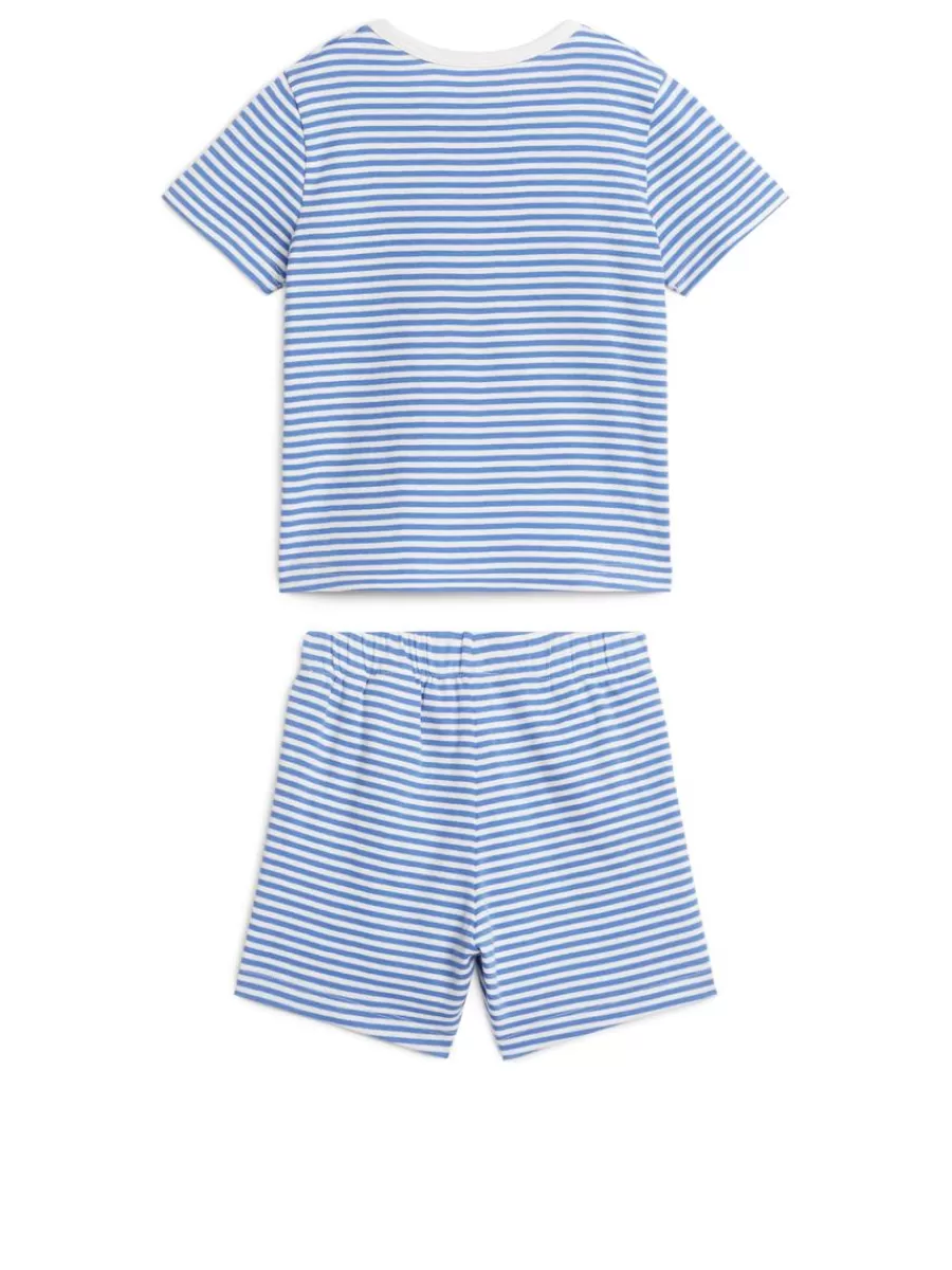 Fashion ARKET Short Jersey Pyjama Set Blue/White